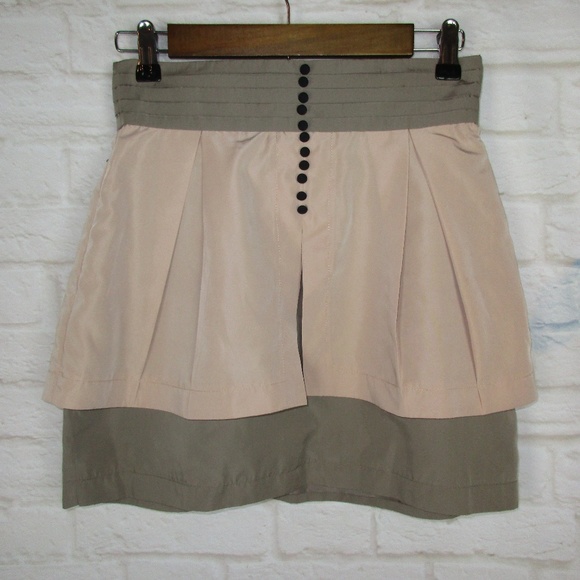 Twelve By Twelve Pink Nude Black Bow Back Skirt - Picture 2 of 7